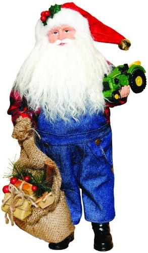 Amazon.com: 15" Rural Farmer Santa Claus Christmas Figure with Burlap