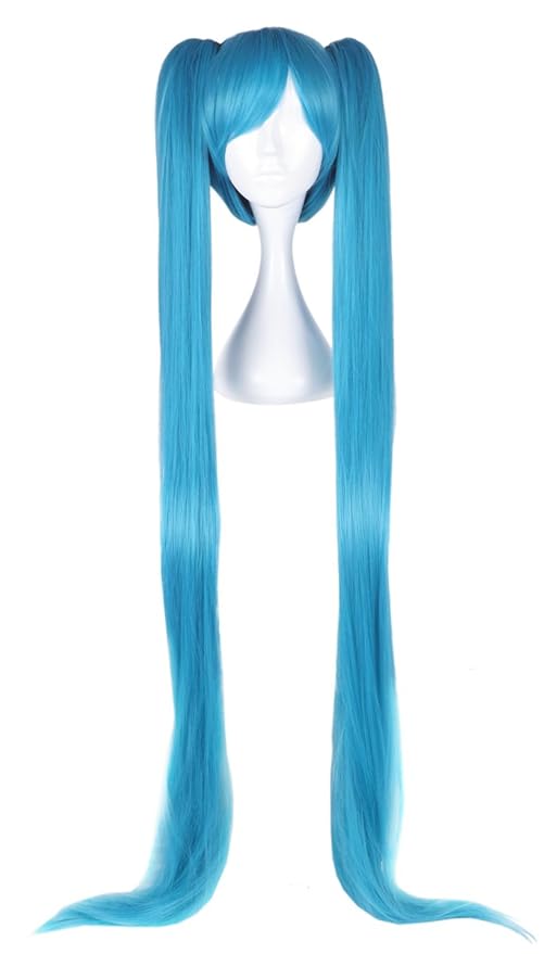 CoolChange Hochwertige Miku Hatsune Perücke mit Super Langen Zöpfen in Blau