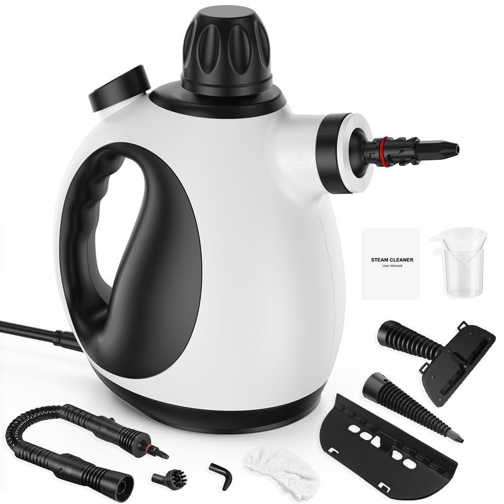 Photo 1 of Handheld Steam Cleaner for Home - Pressurized Handheld Steamer for Cleaning with High Pressure, Chemical-Free Multi-Purpose Portable Deep Steam Cleaner for Cleaning Windows, Couch(White)