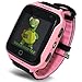 Smart Watch for Kids - Smart Watches for Boys Smartwatch GPS Tracker Watch Wrist Android Mobile Camera Cell Phone Best Gift for Girls Children boy Pink Blue Yellow (Blue) (Pink)