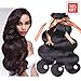 Allrun Hair 7A Brazilian Body Wave 3 Bundles with Free Part Lace Closure 100% Unprocessed Human Hair Weave Extensions Bundles with 4×4 Closures (18 20 22+18