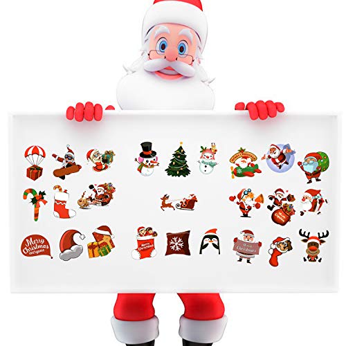 25 Pcs Christmas Stickers Decals, Waterproof Stickers for Christmas Decoration, Cute Vinyl Holiday Celebration Stickers Pack for Skateboard,Laptop,Kids,Teens,VSCO Girls,Adults