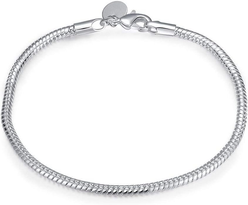AEAE Sterling Silver Plated Bracelet, Women Unique Elegant Jewelry Mesh Link Chain Bracelet for Women Girls