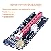 Rebbic VER009S 6-Pack PCI-E 16x to 1x Powered Riser Adapter Card w/4PIN, SATA and Graphic Card 6PIN Interface - 60cm USB 3.0 Extension Cable(GPU Riser Adapter Ethereum Mining ETH)