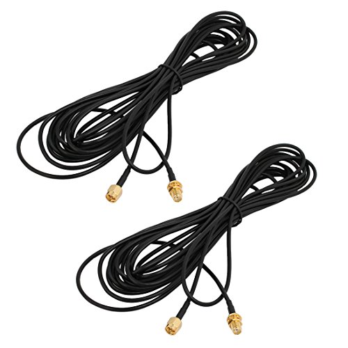 uxcell 2pcs RG174 Coaxial Antenna Extension Cable SMA Female to Male Connector 6M Long