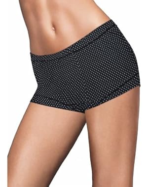 Black Dot Maidenform Dream Tailored Cotton Boyshort - Size 8