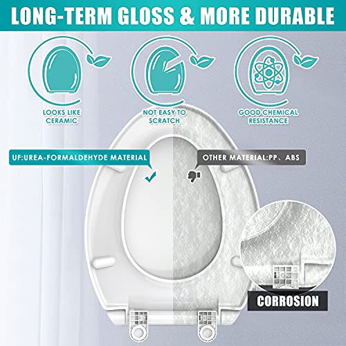 Elongated Toilet Seat Accenter R104 Slow Close Toilet Seat with Non