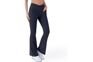 Tthxqing High Waisted Yoga Pants with Pockets Tummy Control Women Flare Women's Wide Leg Bootcut Yoga Workout Pants Leggings