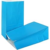 KEYYOOMY Mini Blue Paper Bags Blue Party Favor Bags Small Party Goodie Bag Paper Lunch Bag (24 CT, 3.5 X 2.4 X 7.1 In)