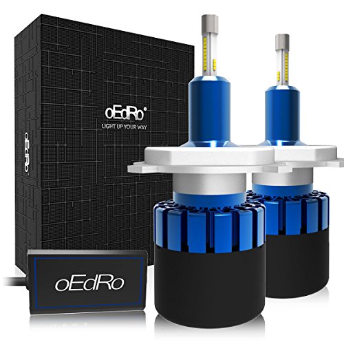 H4 LED Headlight Bulb Conversion Kit – Unique 4-side Patch LED Headlamp 9003/H4,Upgraded CSP LED Chips,8000 Lumens Extremely Bright,6000K Pure White,50000-Hour Heavy Duty by oEdRo,2-Year Warranty