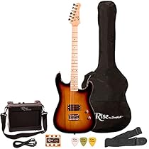Rise by Sawtooth ST-RISE-ST-3/4-SB-KIT-1 Electric Guitar Pack, Sunburst
