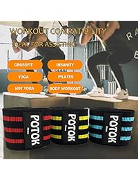 Potok bandas de resistencia a la cadera, bandas de bucle para piernas y ejercicios de busto, juego de 3 bandas de tela antideslizante de pegamento elástico para calentar y sentarse   levantamiento de peso, estiramiento, pilates, yoga