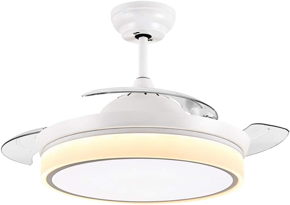 Amazon Com Ceiling Fan Modern Fan With Lights Acrylic Leaf Led