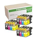 Inkjetcorner 12 Pack Compatible Ink Value Combo for Brother LC103 LC101 LC103XL BLC103 MFC-J285DW MFC-J470DW MFC-J475DW MFC-J650DW MFC-J870DW MFC-J875DW (3 Black 3 Cyan 3 Magenta 3 Yellow) LC103BK LC103C LC103M CL103Y (Latest Chip Installed)