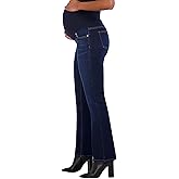 Savi Parker Women's Maternity Bootcut Jeans with Pockets – Pregnancy Must Haves Maternity Jeans Over The Belly - 32.5" Inseam