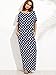 Verdusa Women's Polka Dot Casual Summer Short Sleeve Pocket Long Maxi Dress Blue L