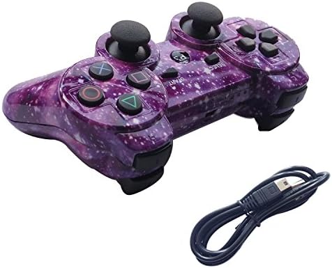 Nesada Wireless Bluetooth Controller For PS3 Double Shock - Bundled with USB charge cord (Starry Sky)