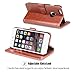 OCASE iPhone 6S Plus Case [Free Screen Protector Included] Leather Flip Wallet Case for iPhone 6 Plus / 6S Plus Devices - Brown