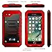 iPhone 7/8 Waterproof Case, CarterLily Underwater Full Body Heavy Duty with Built-in Screen Snowproof Shockproof Dropproof Tough Rugged Hybrid Hard Military Cover for Apple iPhone 7 8 (Red)
