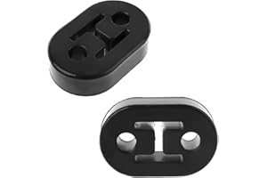 BWBWND 2PCS Car Rubber Exhaust Hanger, 2 Holes 0.47 Inch Insulator Bushing Mount Adjustable Muffler Hanger, High Density Shock Absorber Exhaust Pipe Support Bracket for Most Vehicles