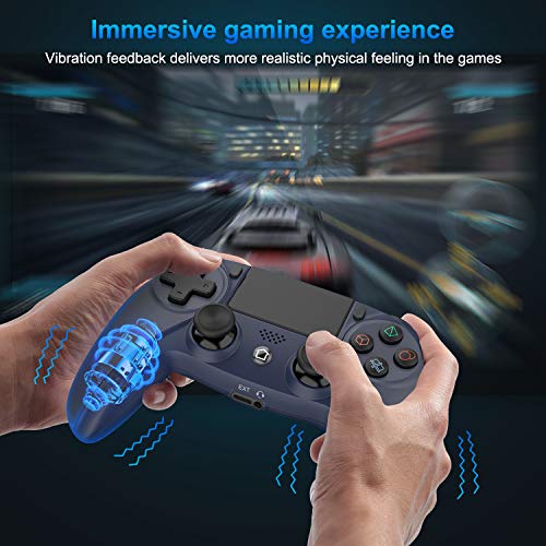 Medvoe Wireless Game Controller for PS4, Built-in Speaker/Gyro/Motor Joystick Remote Gamepad for Playstation 4/Slim/Pro Console - Midnight Blue
