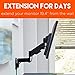 ECHOGEAR Single Monitor Computer Wall Mount with Fully Adjustable Gas Spring Arm - Tool-Free Extension, Tilt, Pan, Height Adjustments for Comfortable Gaming