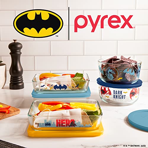 Pyrex 8-Pc Glass Food Storage Container Set, 4-Cup 3-Cup