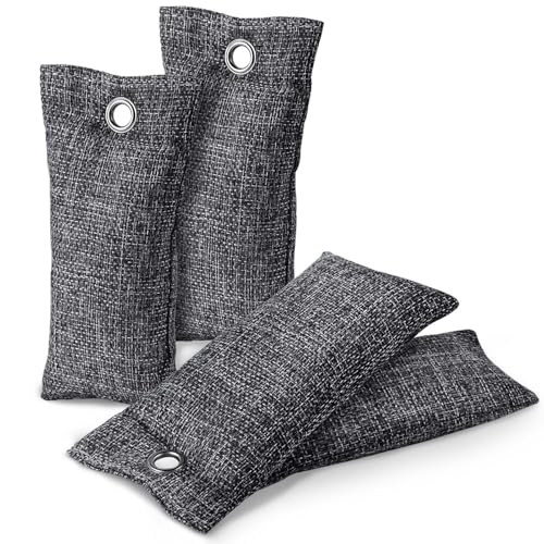 WSSROGY 4 Pack Activated Charcoal Odor Absorber, Bamboo Charcoal Air Purifying Bags Odor Eliminator Air Freshener Deodorizer for Shoe, Closet, Car, Basement