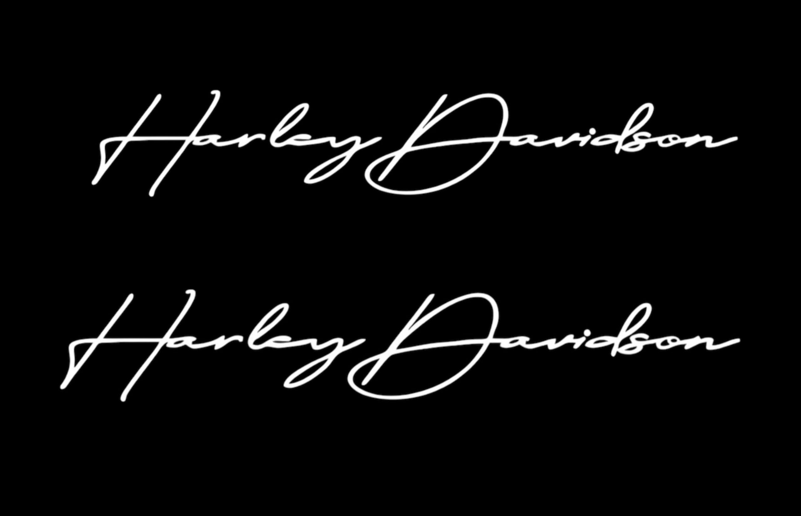 Photo 1 of handscript Decal 2"x10" Moto Harley #2 (Right and Left) Piece Waterproof, Easy to Apply. (White)