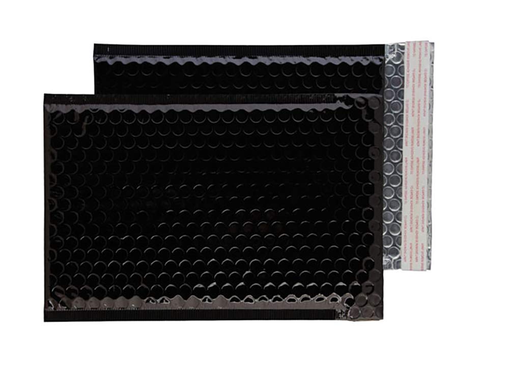 Blake Purely Packaging C5+ 250 x 180 mm Peel and Seal Metallic Padded Bubble Envelopes (MBB250) Oil Black - Pack of 100