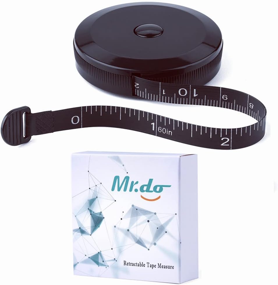 Mr.do Body Tape Measure Dual Sided 150 cm 60 in Auto Lock Retractable