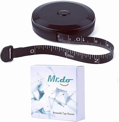 Mr.do Body Tape Measure Dual Sided 150 cm 60 in Auto Lock Retractable