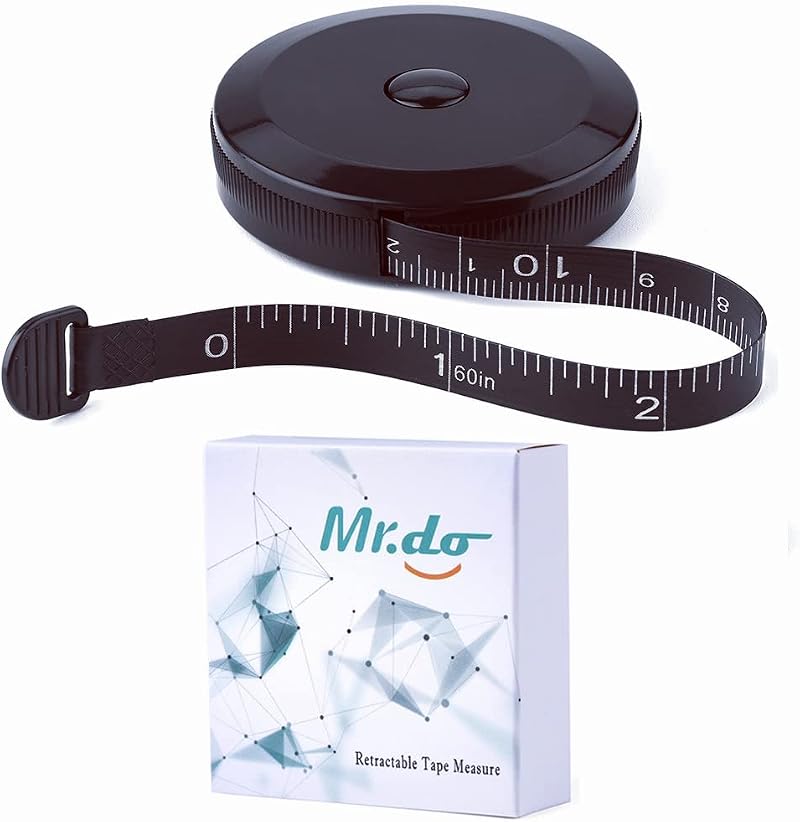 Mr.do Body Tape Measure Dual Sided 150 cm 60 in Auto Lock Retractable