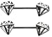 Nipple Ring Bars 14g 1/2 Forward Facing CZ Diamond shape Nipple Barbells CH82