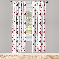 Ambesonne Ladybugs Window Curtains Pack of
