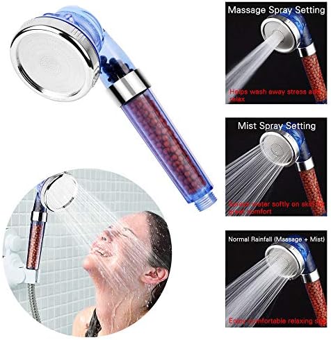 Bath Shower Head High Pressure Boosting Water Saving Ionic Filter Balls Beads US