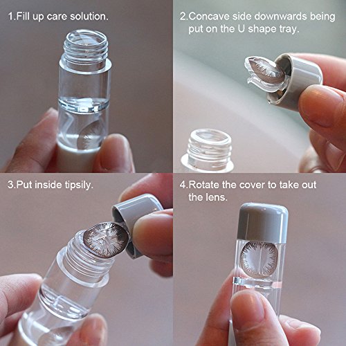 Contact Lens Case Portable Travel Glasses Box Eye Care Kit With a Carry-On Mirror - Thumbnail 5