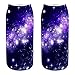 AnVei-Nao Womens Girls Star Sky Universe Short 3D Pattern Printed Socks 9 Pack