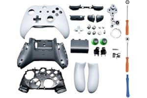 Hzxkqmil Replacement Housing Shell Full Set for Xbox One S/X Controller (Model 1708), DIY Faceplate Case Cover Middle Bracket Side Rails Buttons Accessories Parts, Grey/Green