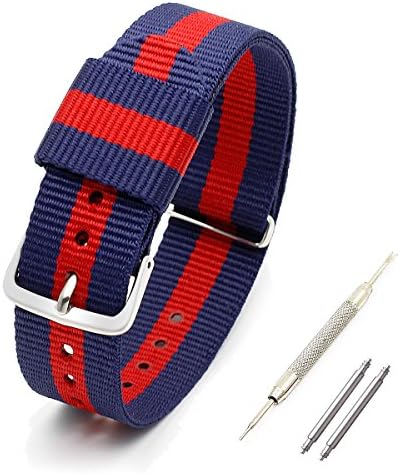 Nato Strap Canvas Fabric Nylon Watch Straps with Stainless Steel Buckle Watch Bands Width18mm 20mm (18mm, 001)