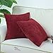 CaliTime Throw Pillow Covers Pack of 2 Comfy Corduroy Corn Striped Waffle Decorative Cushion Cases for Couch Sofa Bed Farmhouse 18 X 18 Inches Burgundy