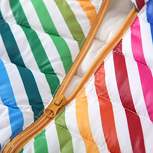 Veste décontractée pour Filles Manteau à Manches Longues rayé coloré Blanc Bleu Jaune Manteaux à Capuche pour Enfants 0-3 Ans de la Vie Quotidienne