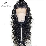 Formal hairLoose Curly Wave Lace Front Human Hair Wigs-Glueless 130% Density Brazilian Virgin Remy Wigs with Baby Hair For Black Woman 18inch Natural Color
