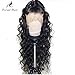 Formal hair®Loose Curly Wave Lace Front Human Hair Wigs-Glueless 130% Density Brazilian Virgin Remy Wigs with Baby Hair For Black Woman (18 inch, 1B Lace Front)