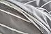 M&Meagle Lightweight Microfiber Duvet Cover Gray,Stripe Print Pattern Bedding Sets,Zipper & Tie for Women & Men's Bedroom - Queen Size(3Pcs,1 Duvet Cover 2 Pillowcases)
