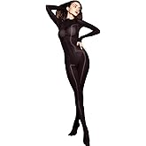 ZCGFKANYU Women's Oil Shiny Bodystocking Sexy Full Body Stocking Sheer Nylon Body Stocking Glossy Pantyhose