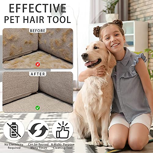 2 in 1 Lint Rollers Pet Hair Remover for Dog Cat Hair Removal, 180 Sheets/3 Refills, with High Density Lint Brush Remover for Couch, Clothes and Carpet, Double Side Multifunctional Pet Hair Remover