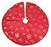 Clever Creations 42 Inch Christmas Tree Skirt Decoration, Large Merry Christmas Mat Holiday Décor, Red and Gold