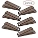 Door Stopper Rubber Stop Floor Wedge Holder Doorstop, Premuim Quality Heavy Duty Non Slip Work Great on All Surfaces Doorstopper, Decorative Security Flexible Stops for Home and Office (6 Pack, Brown)
