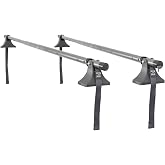 Apex Universal Telescoping Steel Roof Cross Bars, 44"-60" Wide, Set of 2 | 150 Lb Capacity with Included Straps &amp; Gator Clips for Cars &amp; Trucks; Designed for Secure Roof-Mounted Cargo Support
